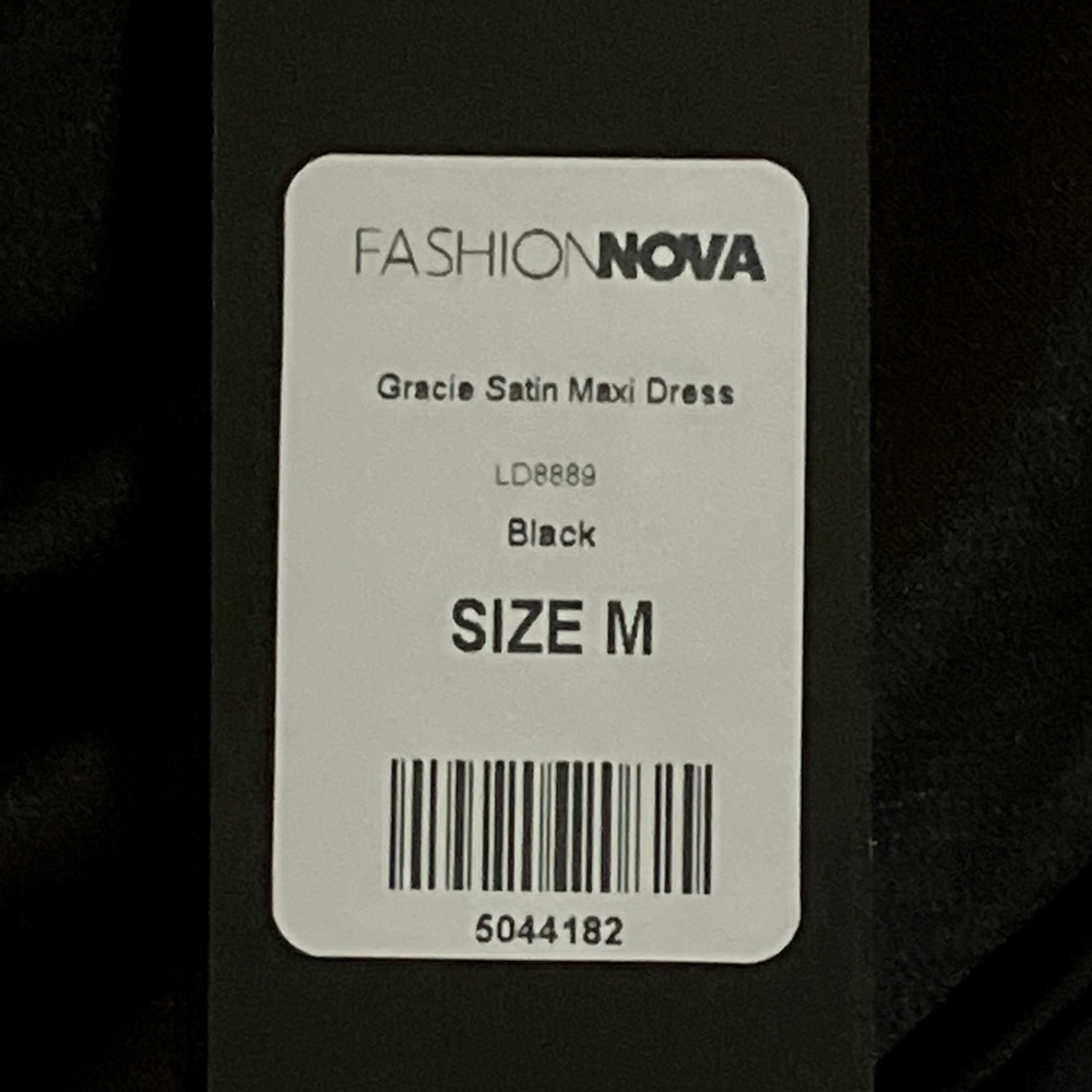NWT Fashion Nova Black “Gracie Satin Maxi Dress” - Picture 4 of 8